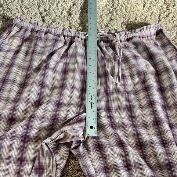 NWT new XL Anthropologie flannel parachute pajama bottoms pants plaid mauve - Picture 17 of 17